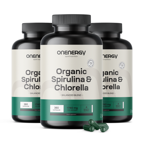 3x BIO Spirulina in chlorella, skupaj 1080 kapsul