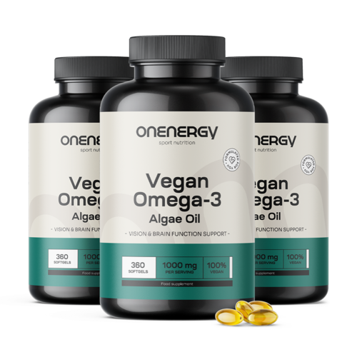 3x Veganska omega-3 iz alg 1000 mg, skupaj 1080 mehkih kapsul