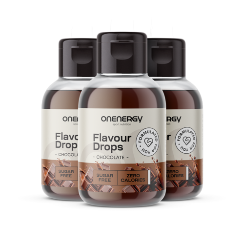 3x Flavour Drops kapljice s sladilom – čokolada, skupaj 150 ml