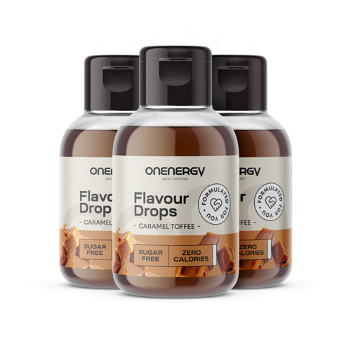 3x Flavour Drops kapljice s sladilom – toffee karamela, skupaj 150 ml