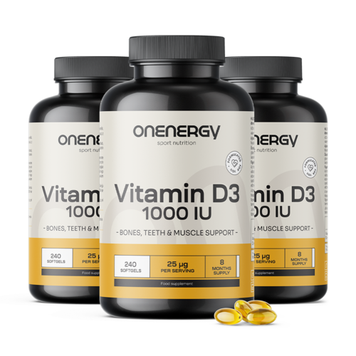 3x Vitamin D3 1000 i.e., skupaj 720 mehkih kapsul