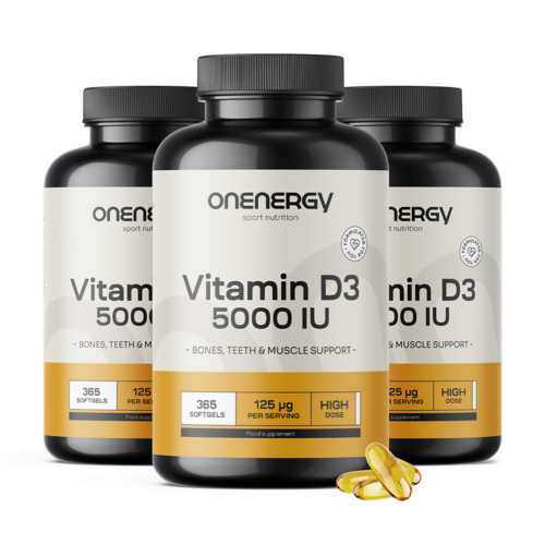 3x Vitamin D3 5000 i.e., skupaj 1095 mehkih kapsul